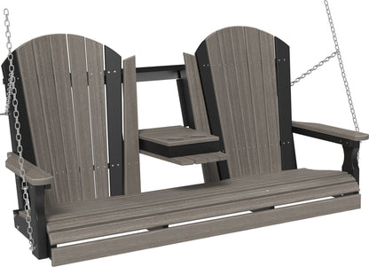 5' Adirondack Poly Swing Coastal Gray & Black