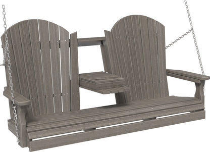 5' Adirondack Poly Swing Coastal Gray