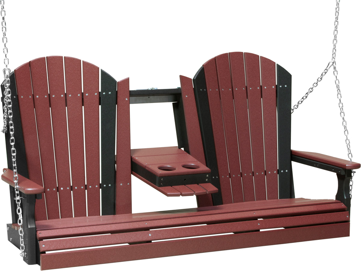 5' Adirondack Poly Swing Cherrywood & Black