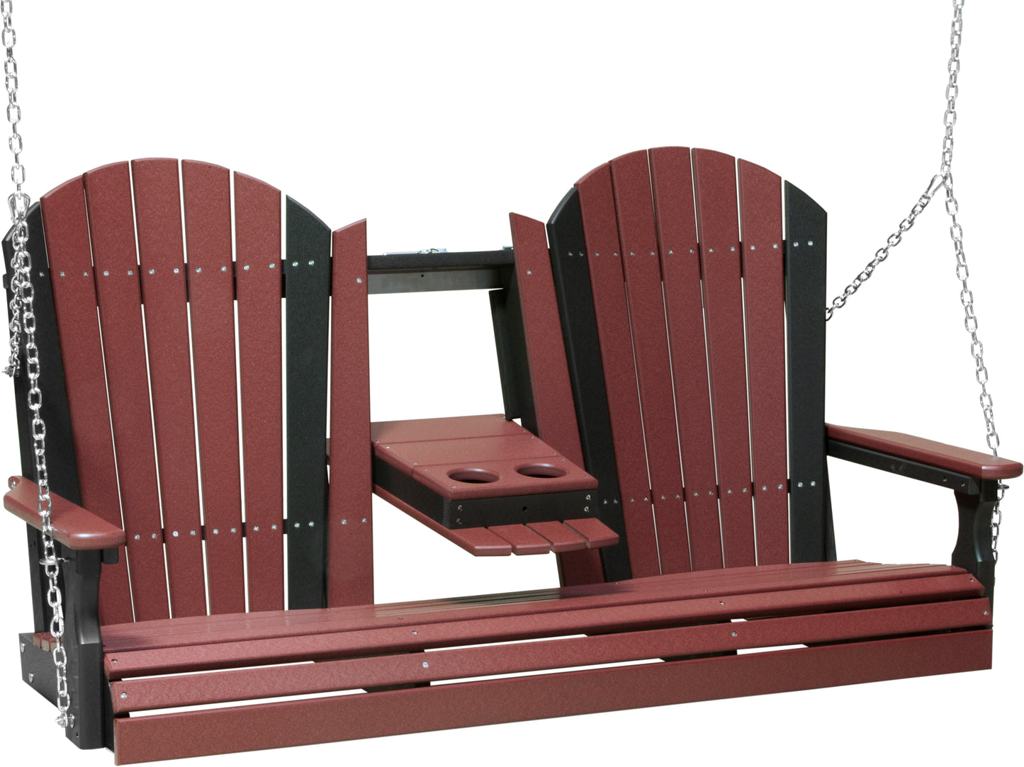 5' Adirondack Poly Swing Cherrywood & Black