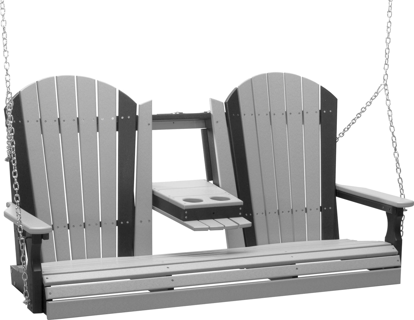 5' Adirondack Poly Swing Dove Gray & Black