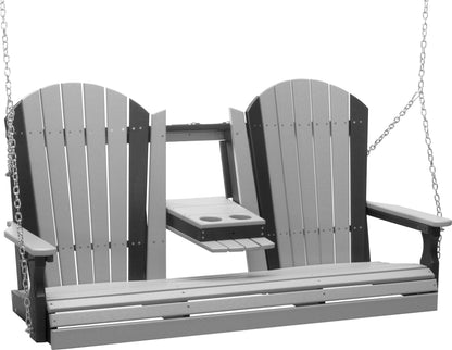 5' Adirondack Poly Swing Dove Gray & Black