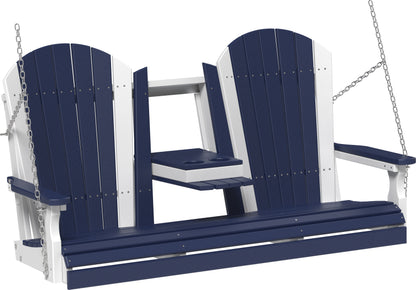 5' Adirondack Poly Swing Patriot Blue & White