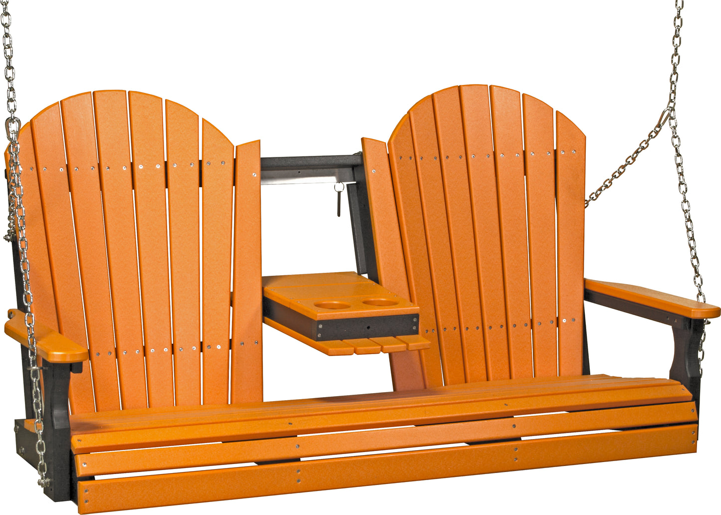 5' Adirondack Poly Swing Tangerine & Black