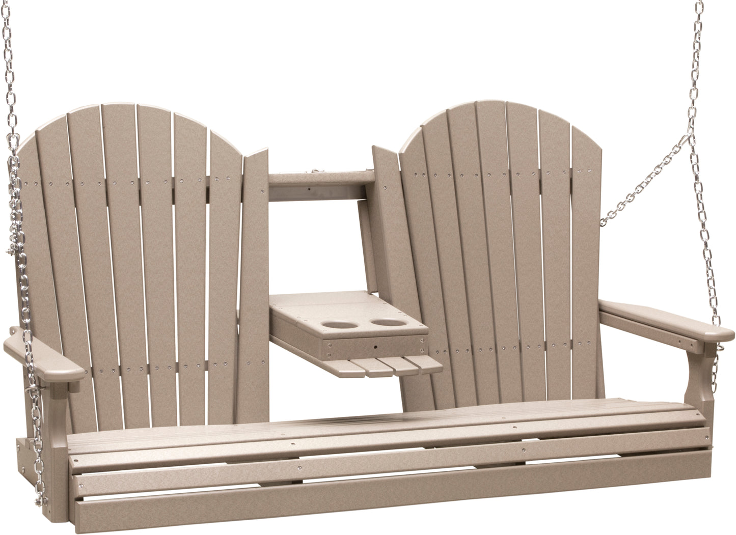 5' Adirondack Poly Swing Weatherwood