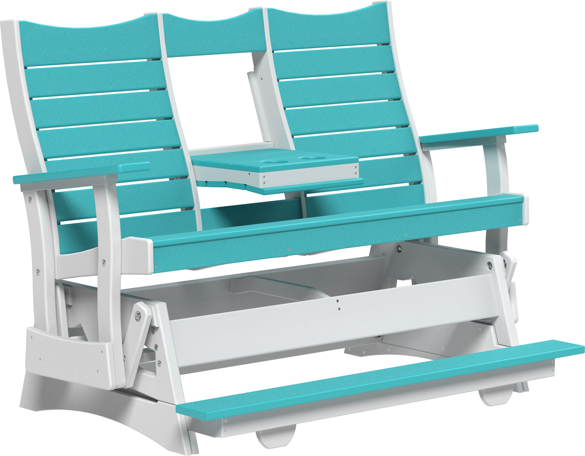 5' Contour Balcony Glider Aruba Blue & White