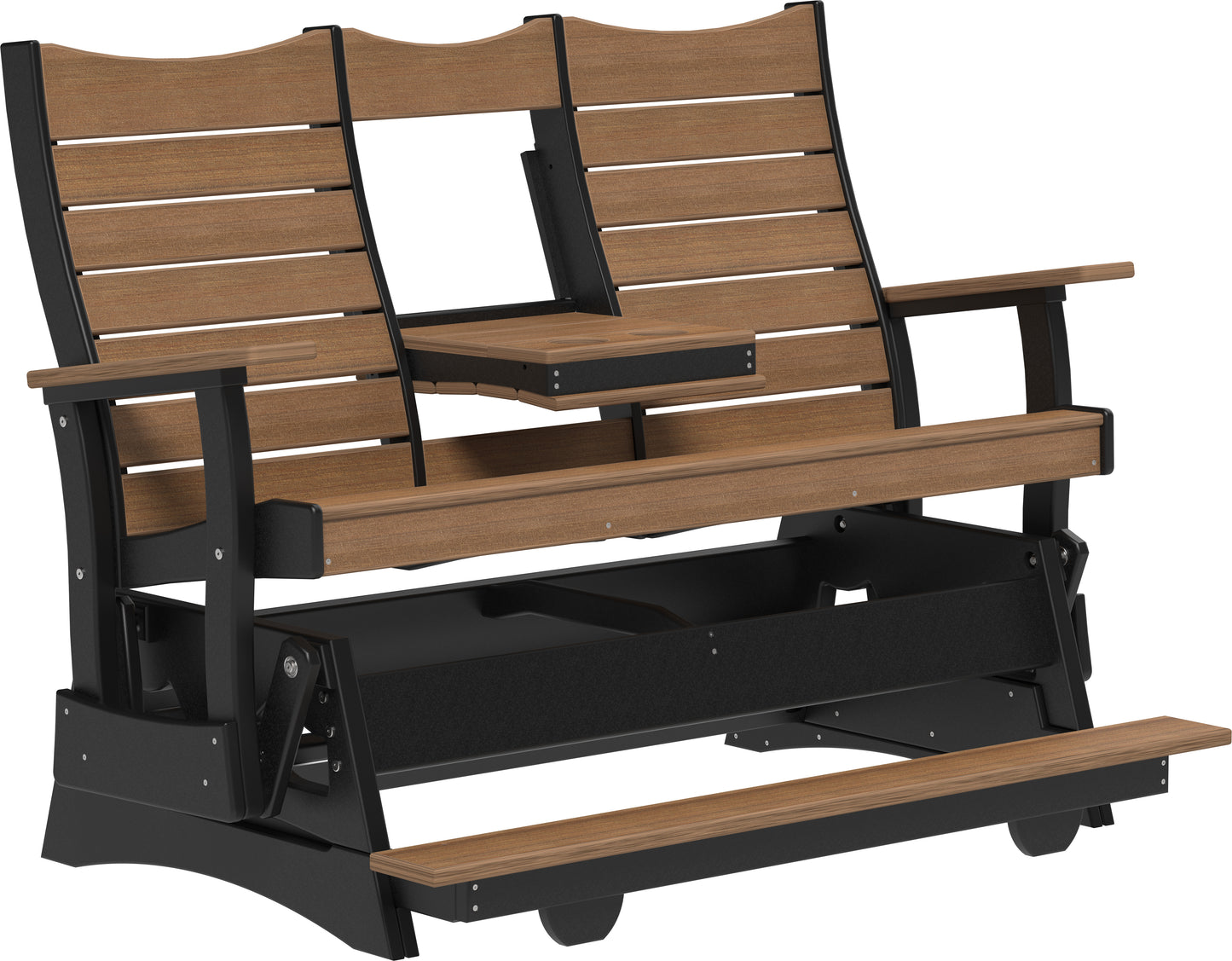 5' Contour Balcony Glider Antique Mahogany & Black
