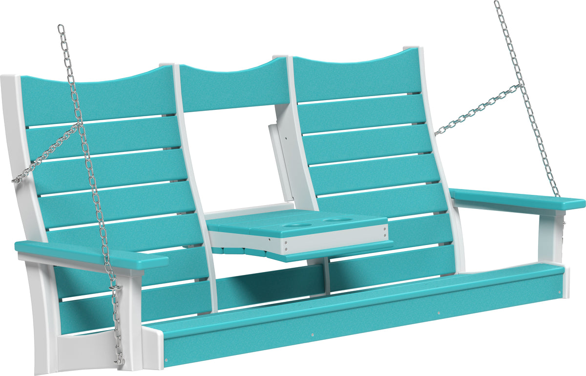 5' Contour Poly Swing Aruba Blue & White