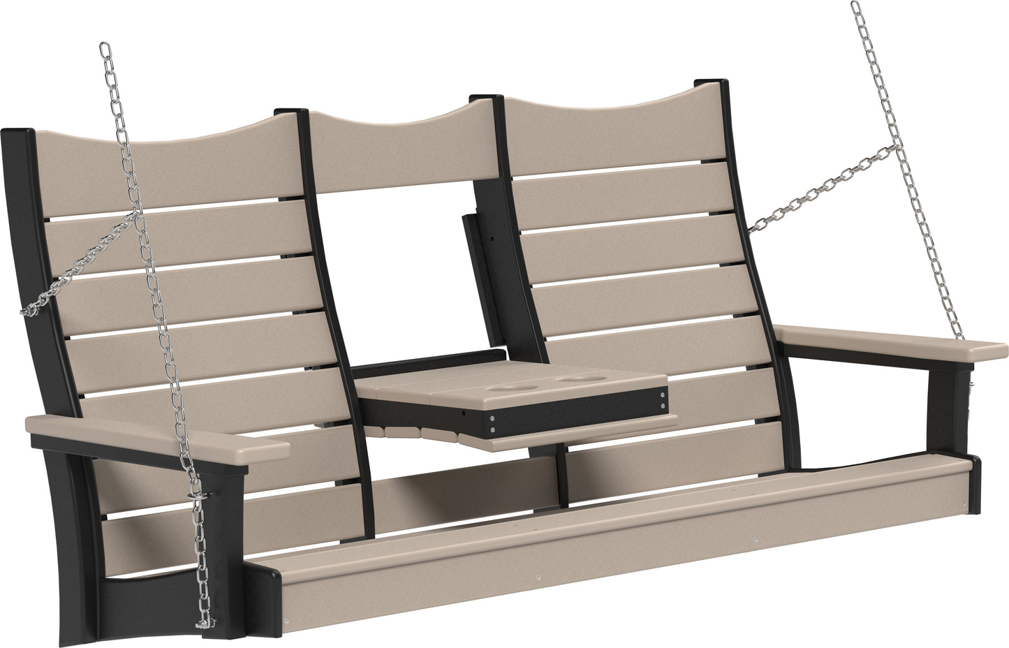 5' Contour Poly Swing Weatherwood & Black