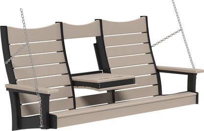 5' Contour Poly Swing Weatherwood & Black