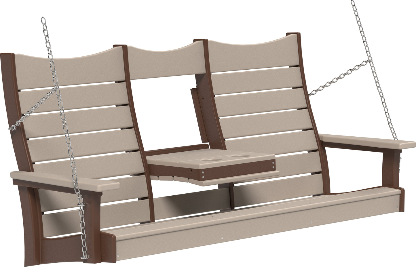5' Contour Poly Swing Weatherwood & Chestnut Brown