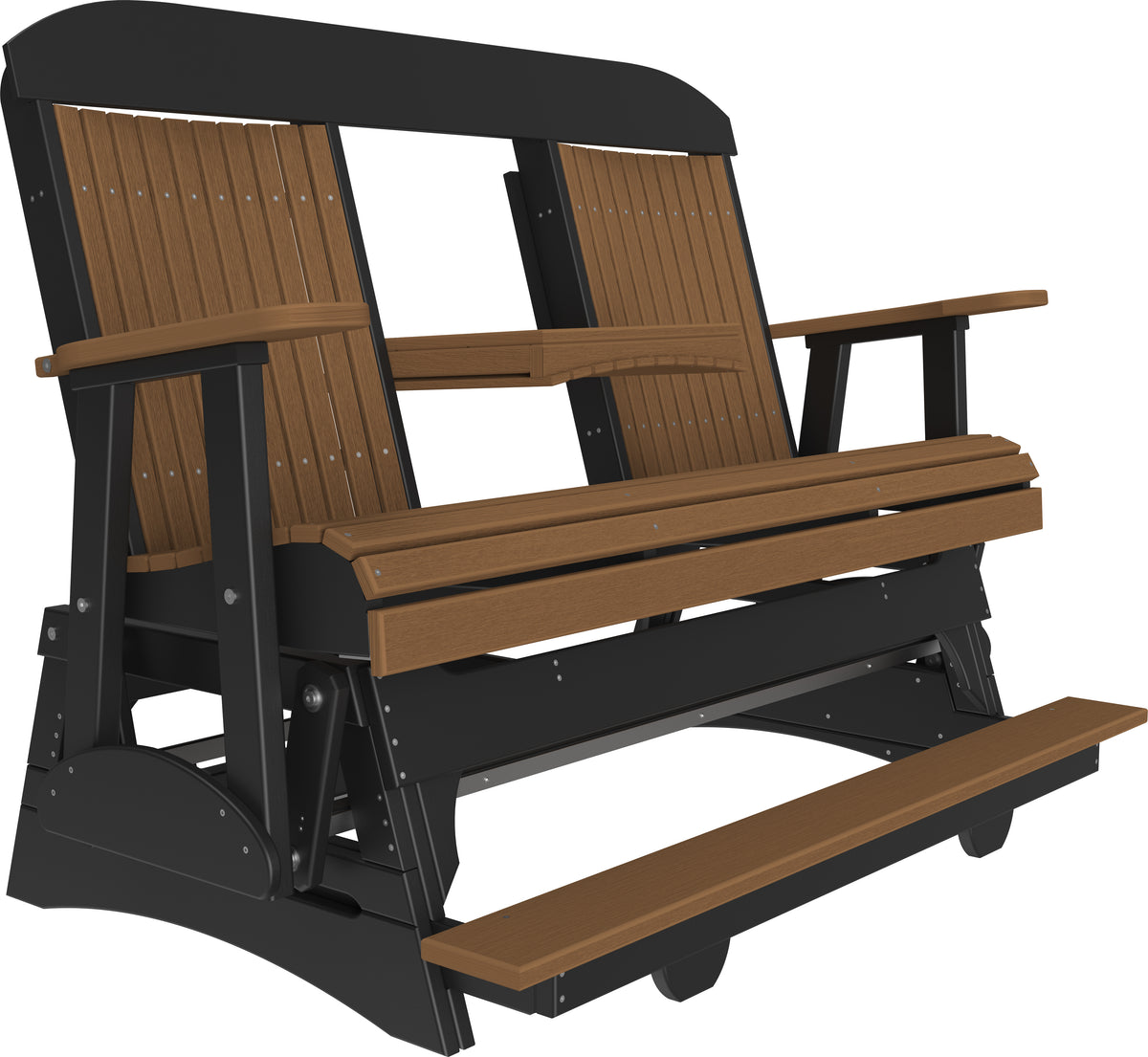 5' Classic Balcony Glider Antique Mahogany & Black