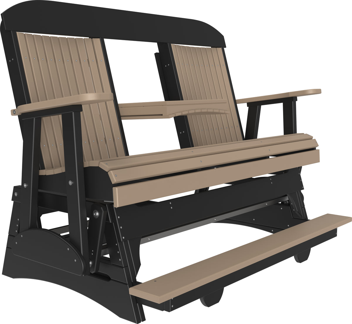 5' Classic Balcony Glider Weatherwood & Black