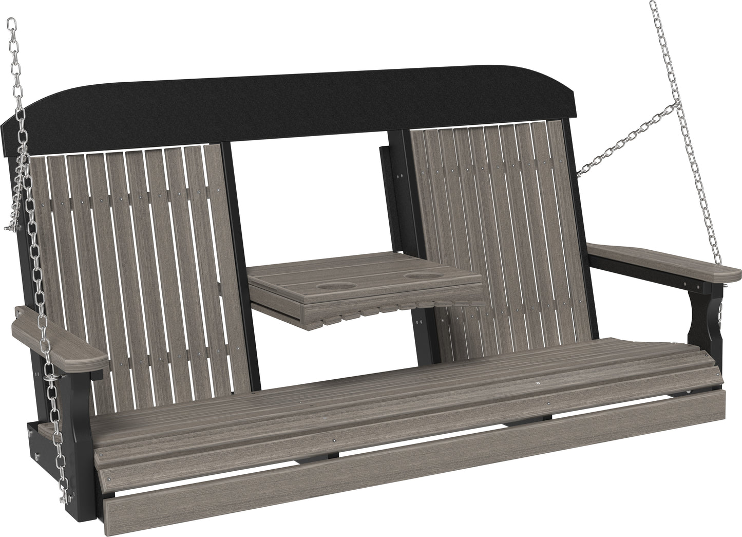 5' Classic Poly Swing Coastal Gray & Black