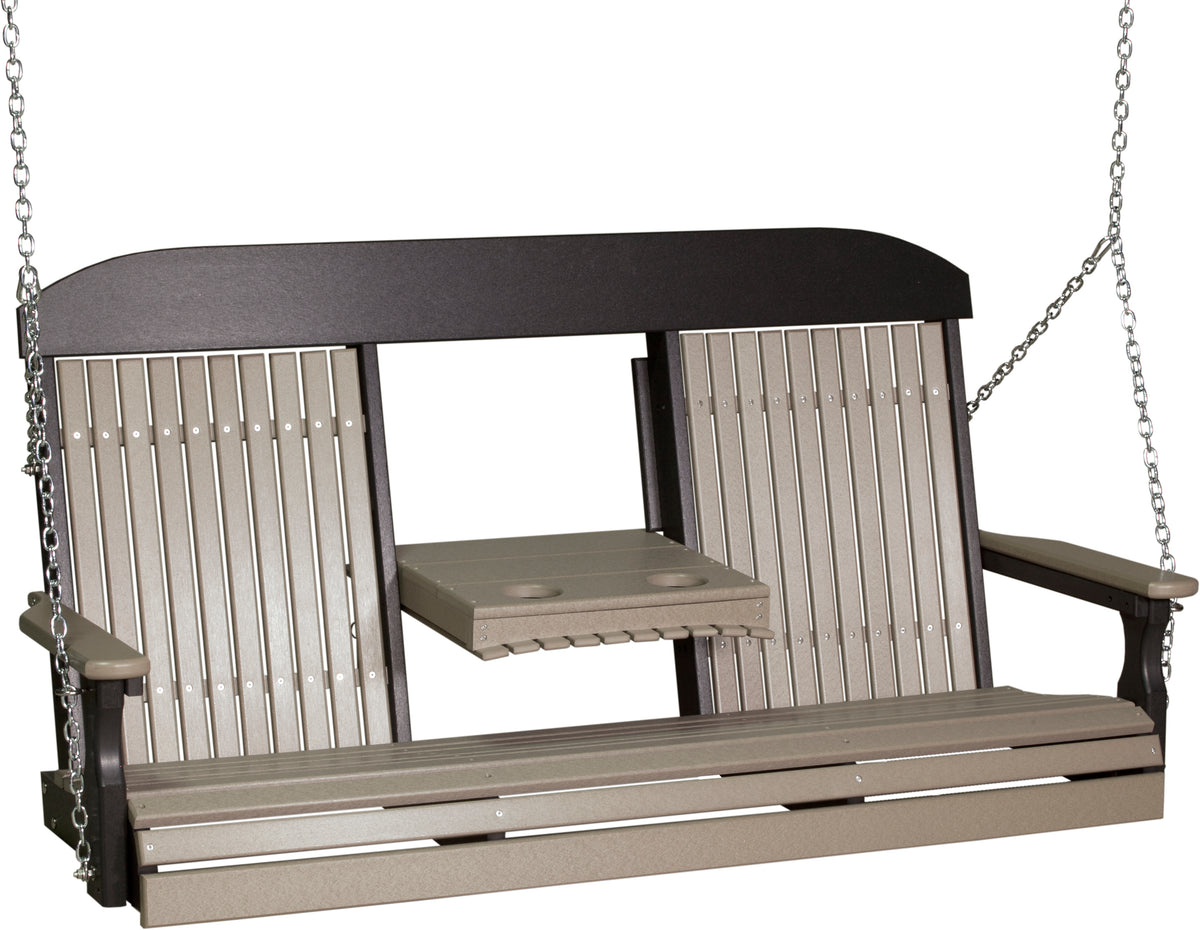 5' Classic Poly Swing Weatherwood & Black