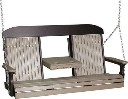 5' Classic Poly Swing Weatherwood & Black