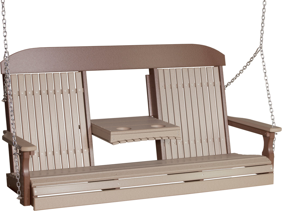 5' Classic Poly Swing Weatherwood & Chestnut Brown