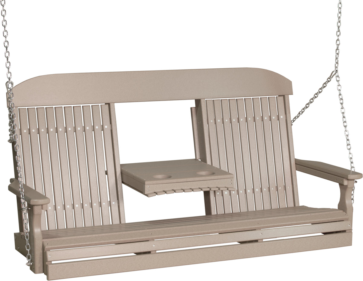 5' Classic Poly Swing Weatherwood