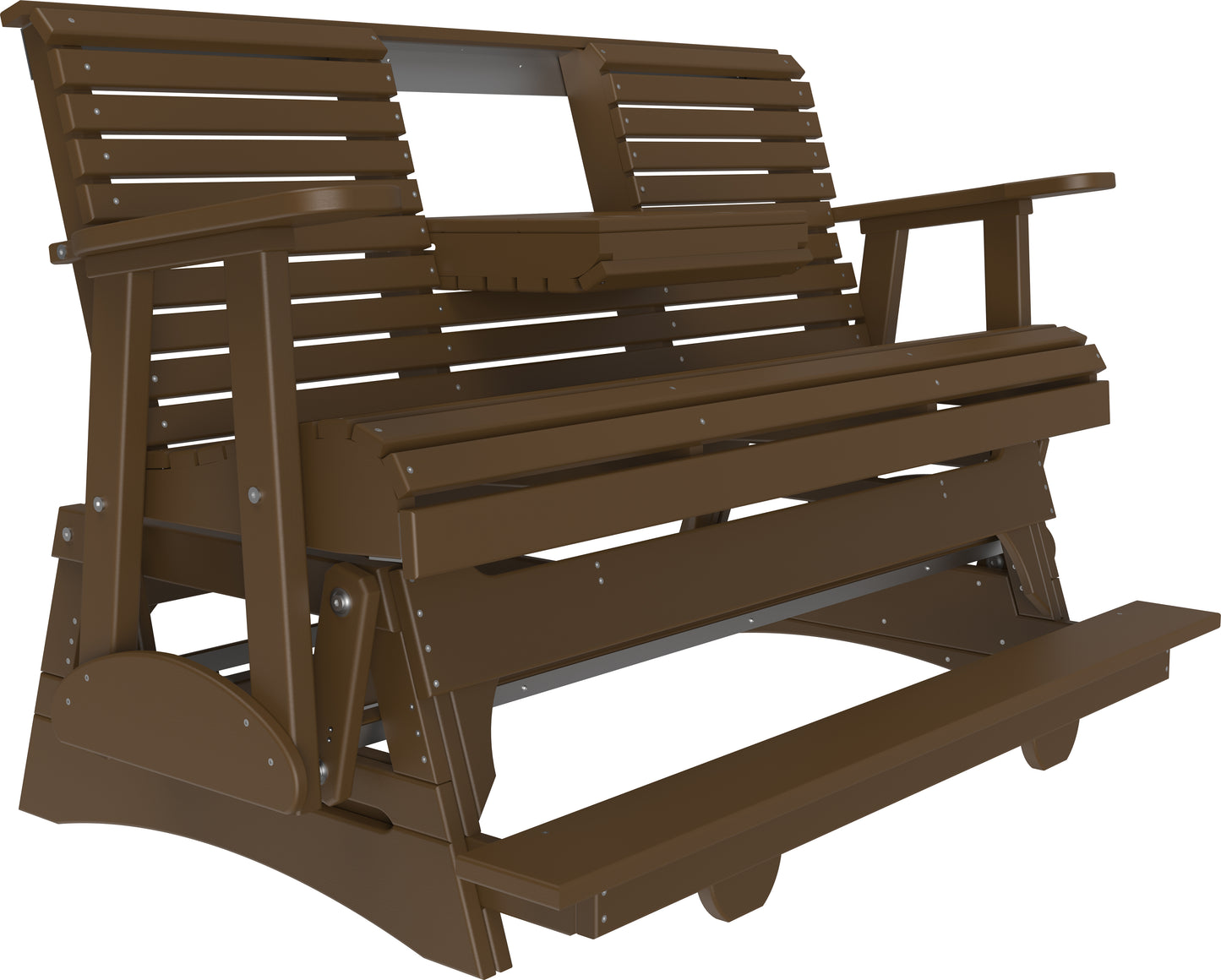 5' Plain Balcony Glider Chestnut Brown