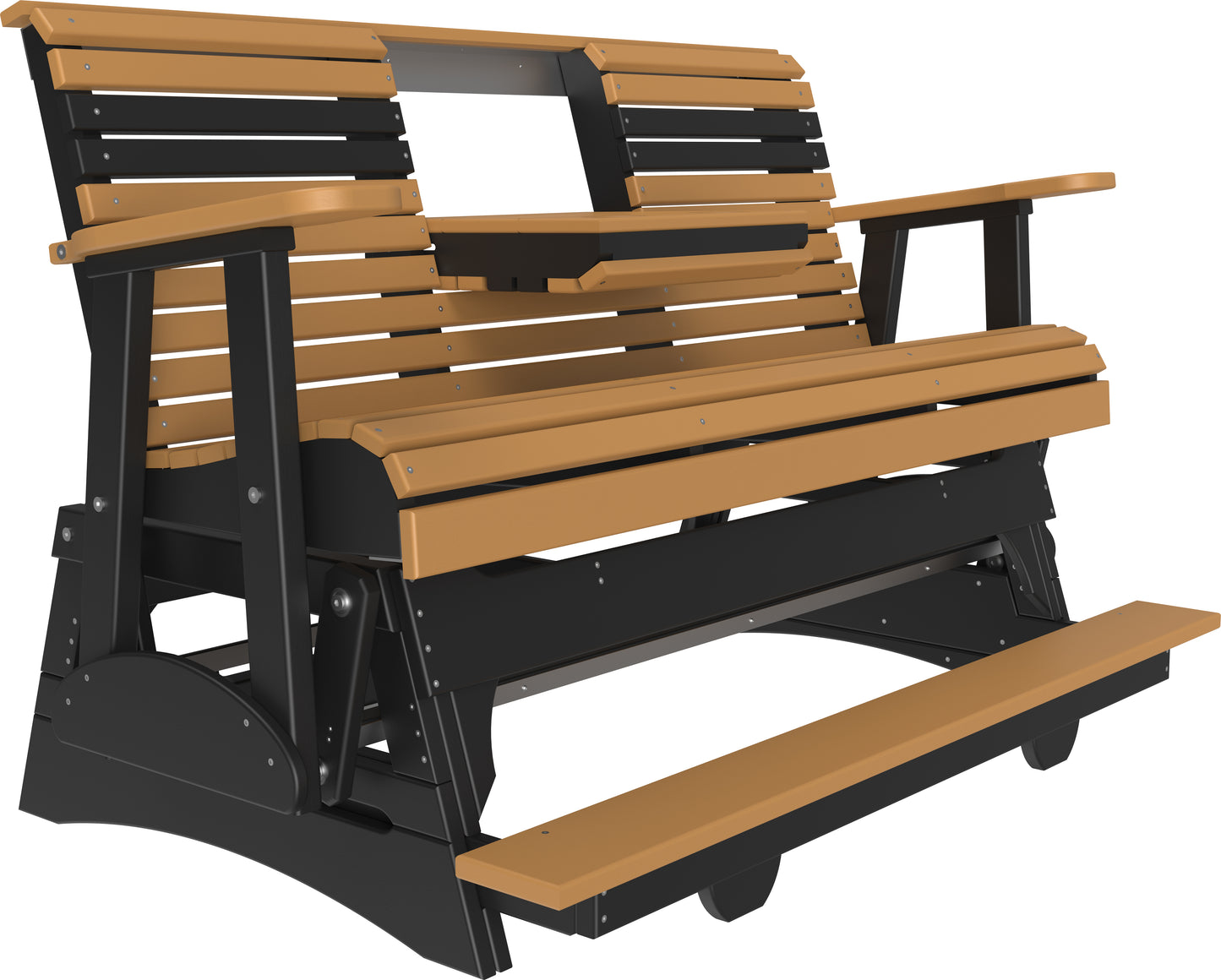 5' Plain Balcony Glider Cedar & Black