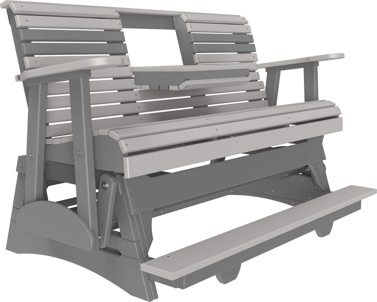 5' Plain Balcony Glider Dove Gray & Slate