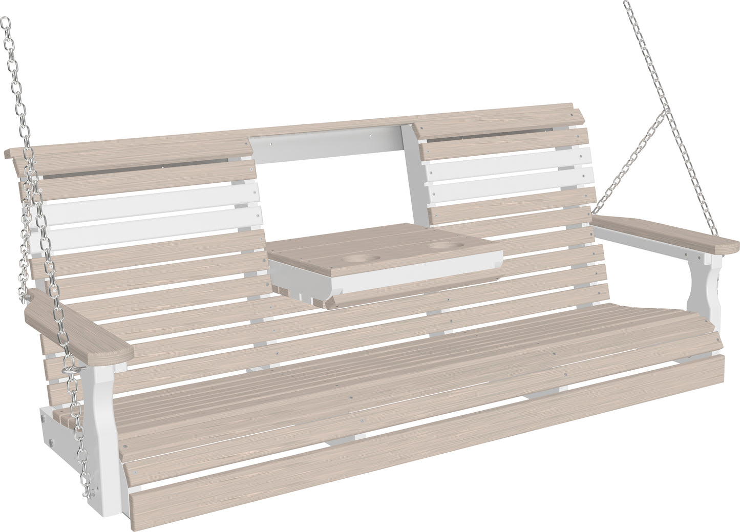 5' Plain Poly Swing Birch & White