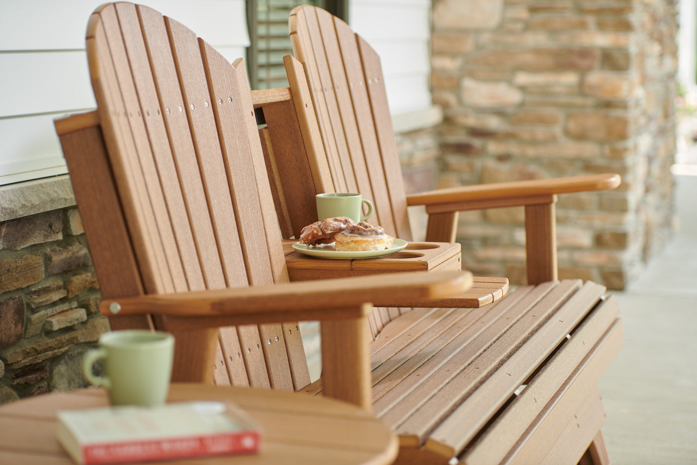 5' Adirondack Glider Antique Mahogany