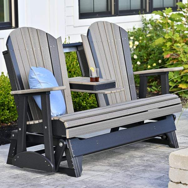 5' Adirondack Glider Coastal Gray & Black