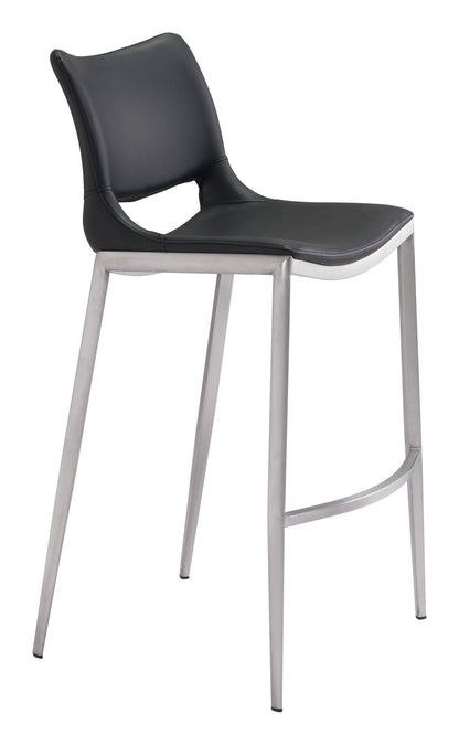 Ace Barstool (Set of 2) - Black & Silver