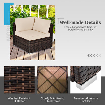 7 Pieces Patio Furniture Set with Propane Gas Fire Pit Table