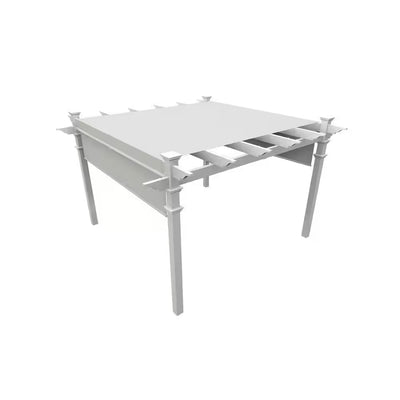 120"L X 120"W X 108"H Vinyl Malibu Canopy Pergola, White, VA42057