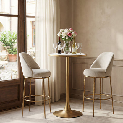 Nordhavn Swivel Barstool Beige & Gold
