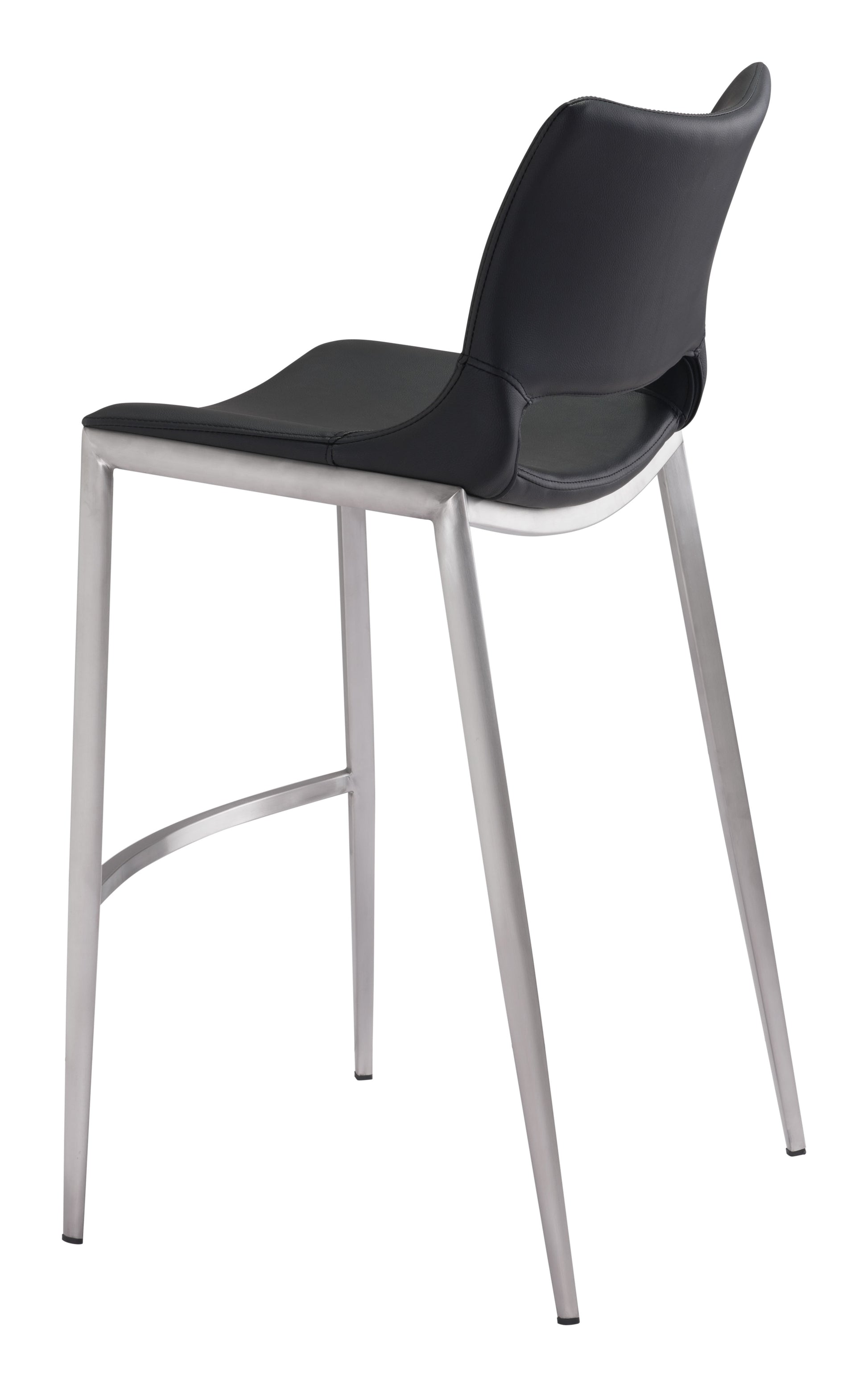 Ace Barstool (Set of 2) - Black & Silver