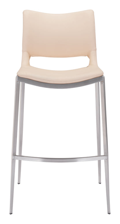 Ace Barstool (Set of 2) - Light Pink & Silver