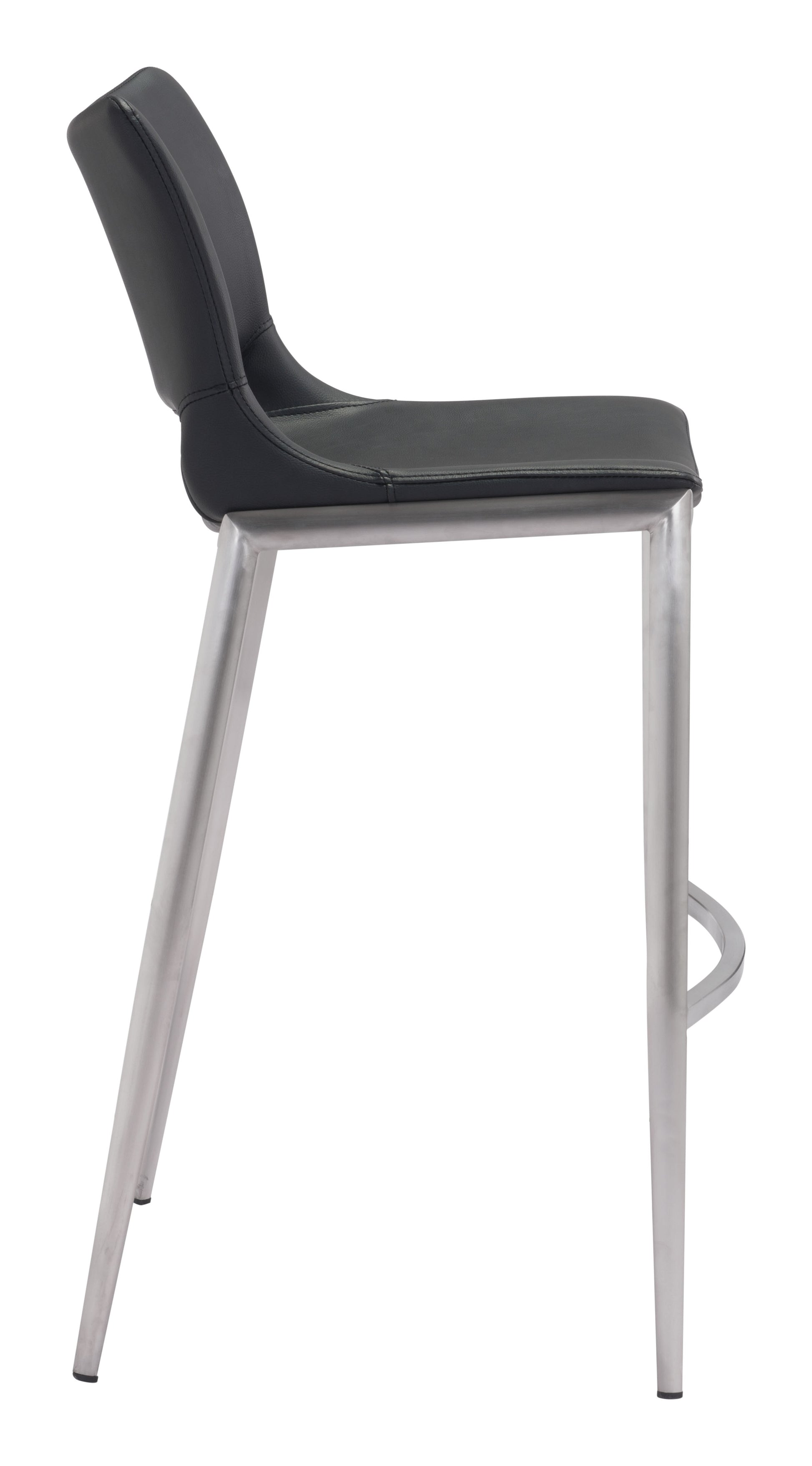 Ace Barstool (Set of 2) - Black & Silver