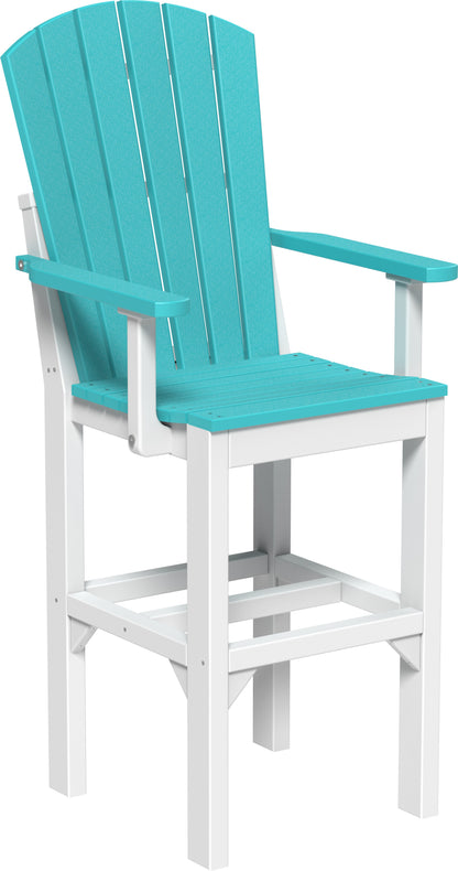Adirondack Arm Chair Aruba Blue & White / Bar Height