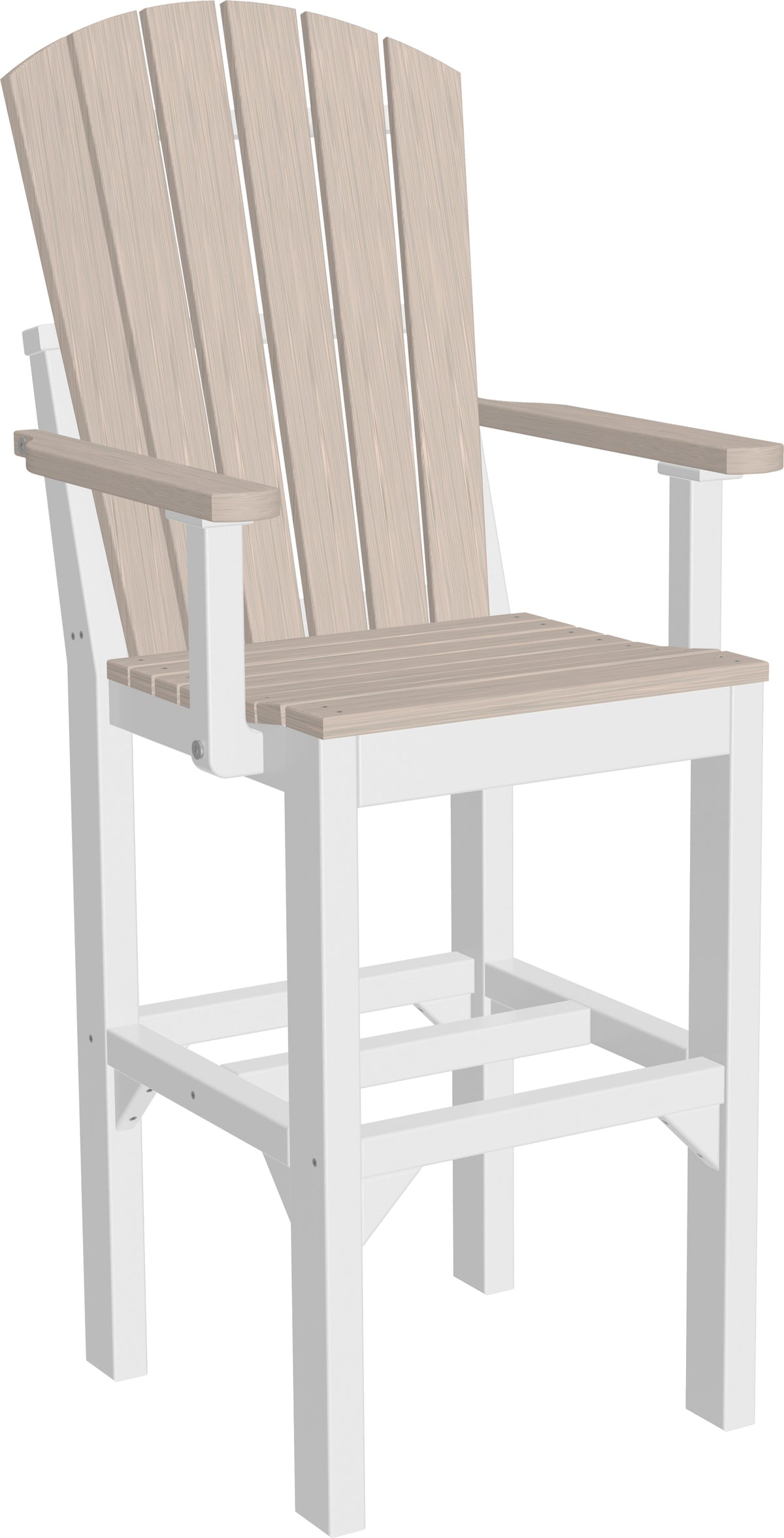 Adirondack Arm Chair Birch & White / Bar Height