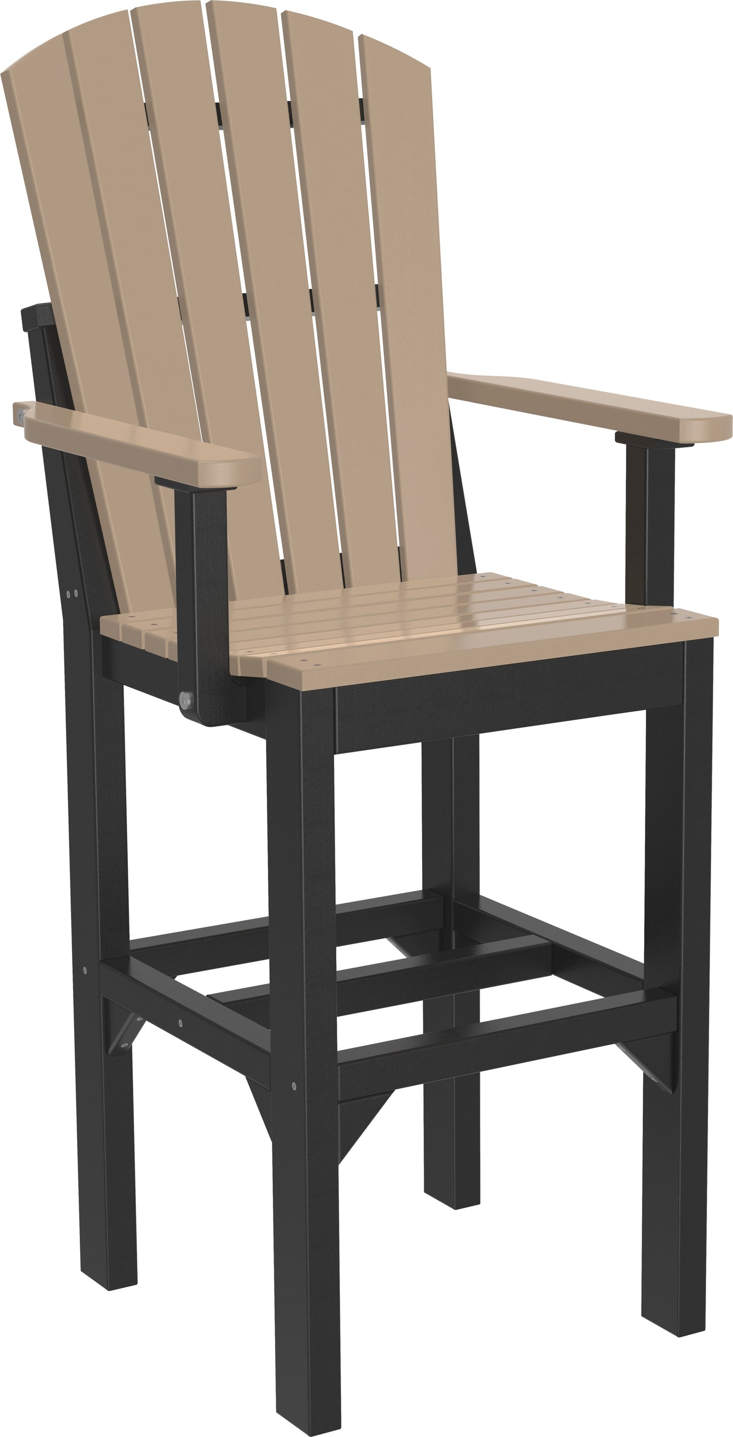 Adirondack Arm Chair Weatherwood & Black / Bar Height