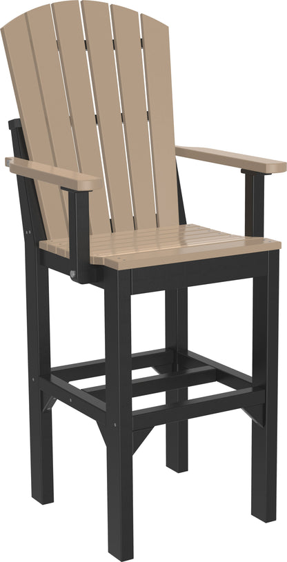 Adirondack Arm Chair Weatherwood & Black / Bar Height