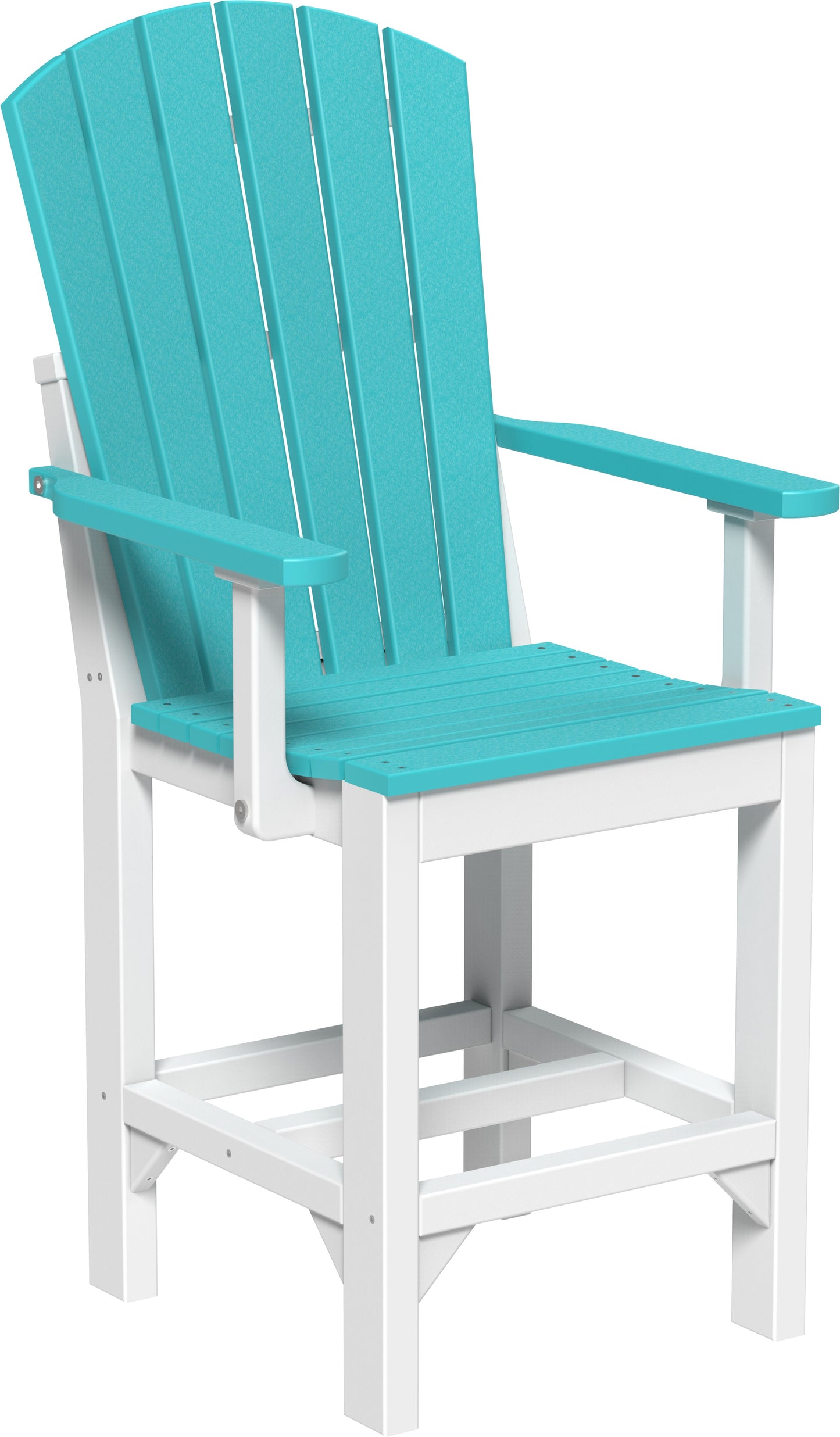 Adirondack Arm Chair Aruba Blue & White / Counter Height