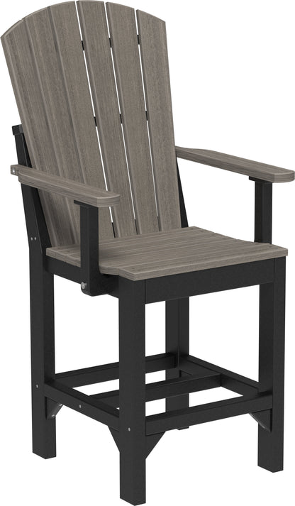 Adirondack Arm Chair Coastal Gray & Black / Counter Height