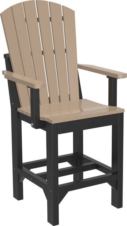 Adirondack Arm Chair Weatherwood & Black / Counter Height