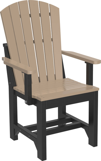 Adirondack Arm Chair Weatherwood & Black / Dining Height