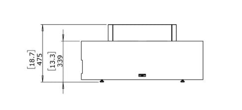Ark 40 Fire Table w/ Ethanol Burner — Side View technical drawing
