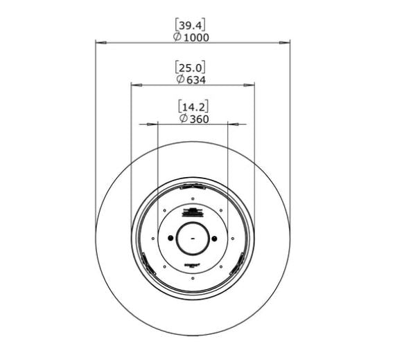Ark 40 Fire Table w/ Ethanol Burner — Top View technical drawing