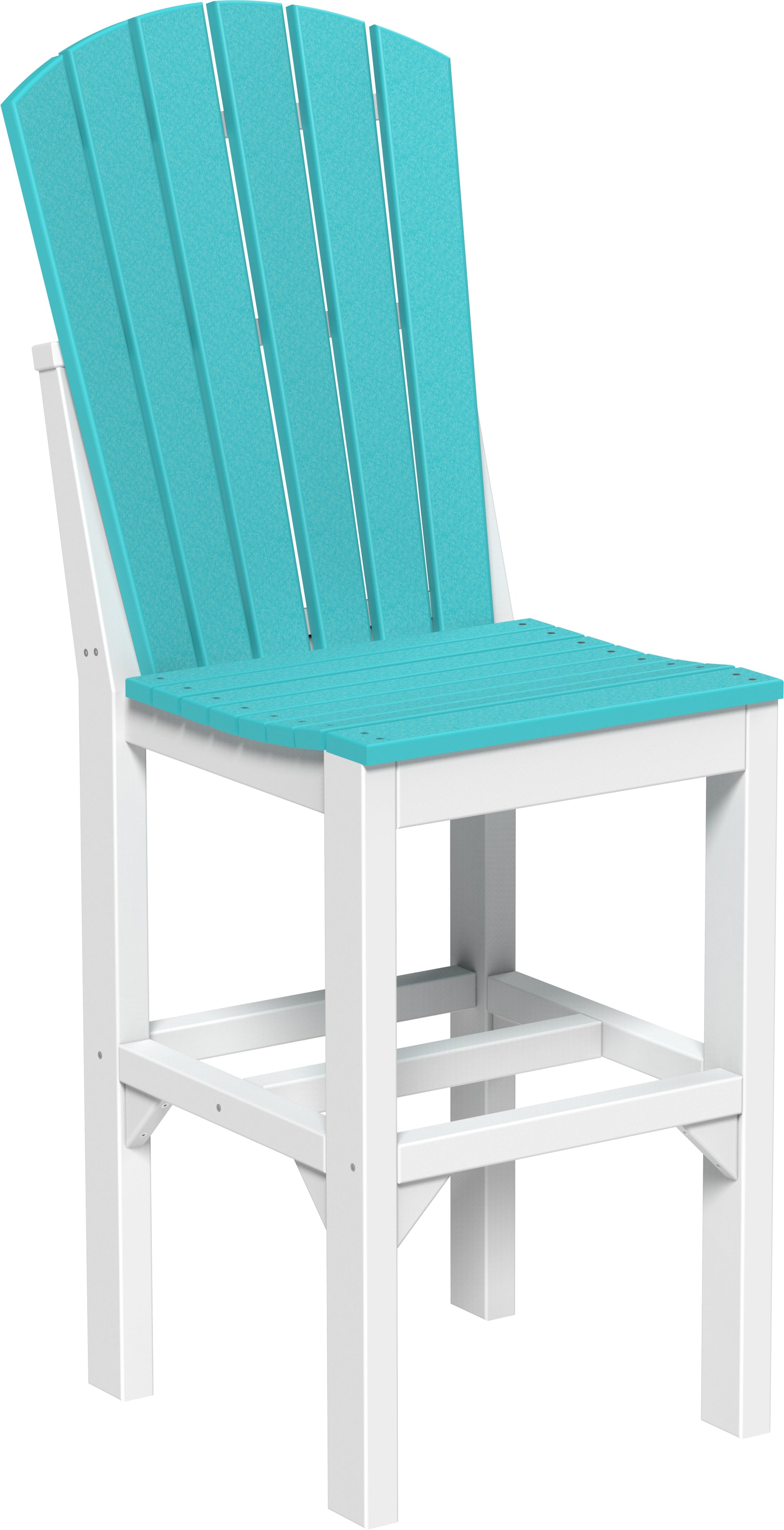 Adirondack Side Chair Aruba Blue & White / Bar Height