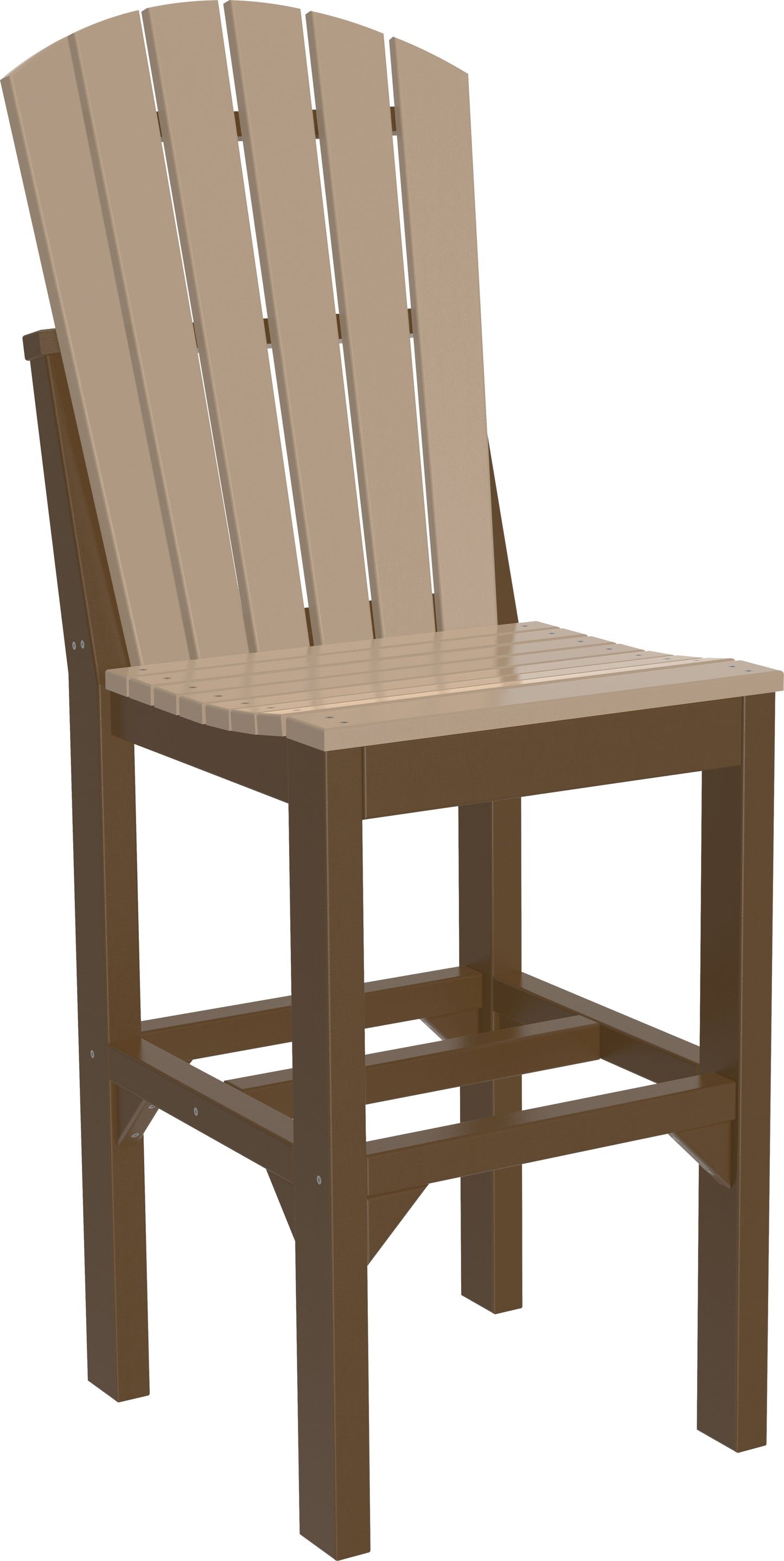 Adirondack Side Chair Weatherwood & Chestnut Brown / Bar Height