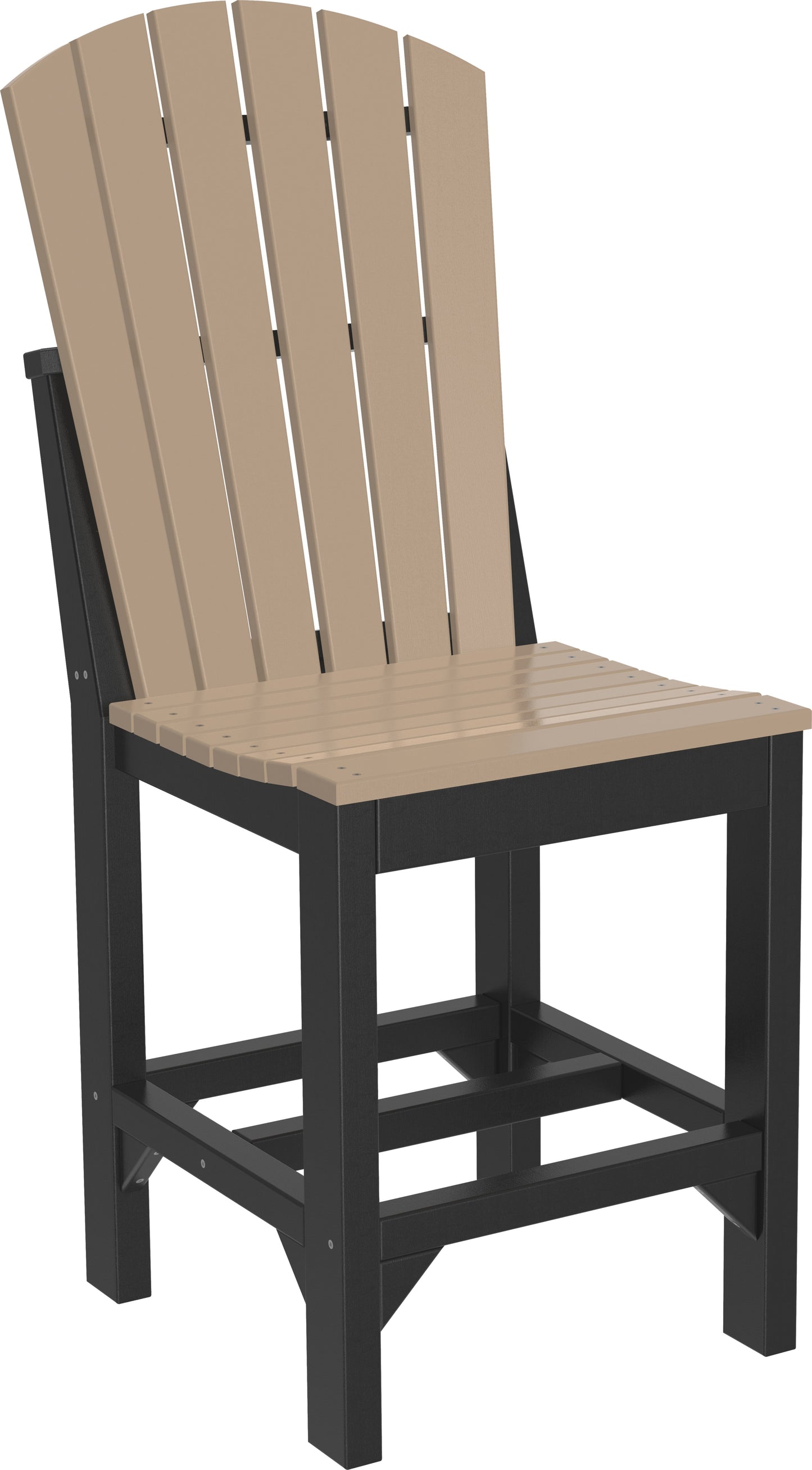 Adirondack Side Chair Weatherwood & Black / Counter Height