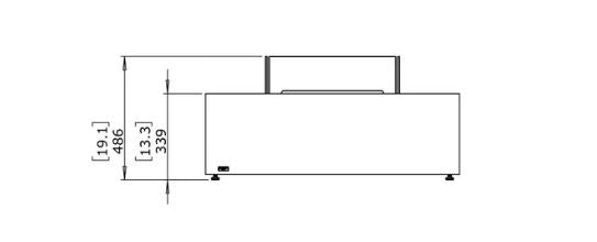 Base 40 Fire Table w/ Gas/LP Burner — Front View technical drawing