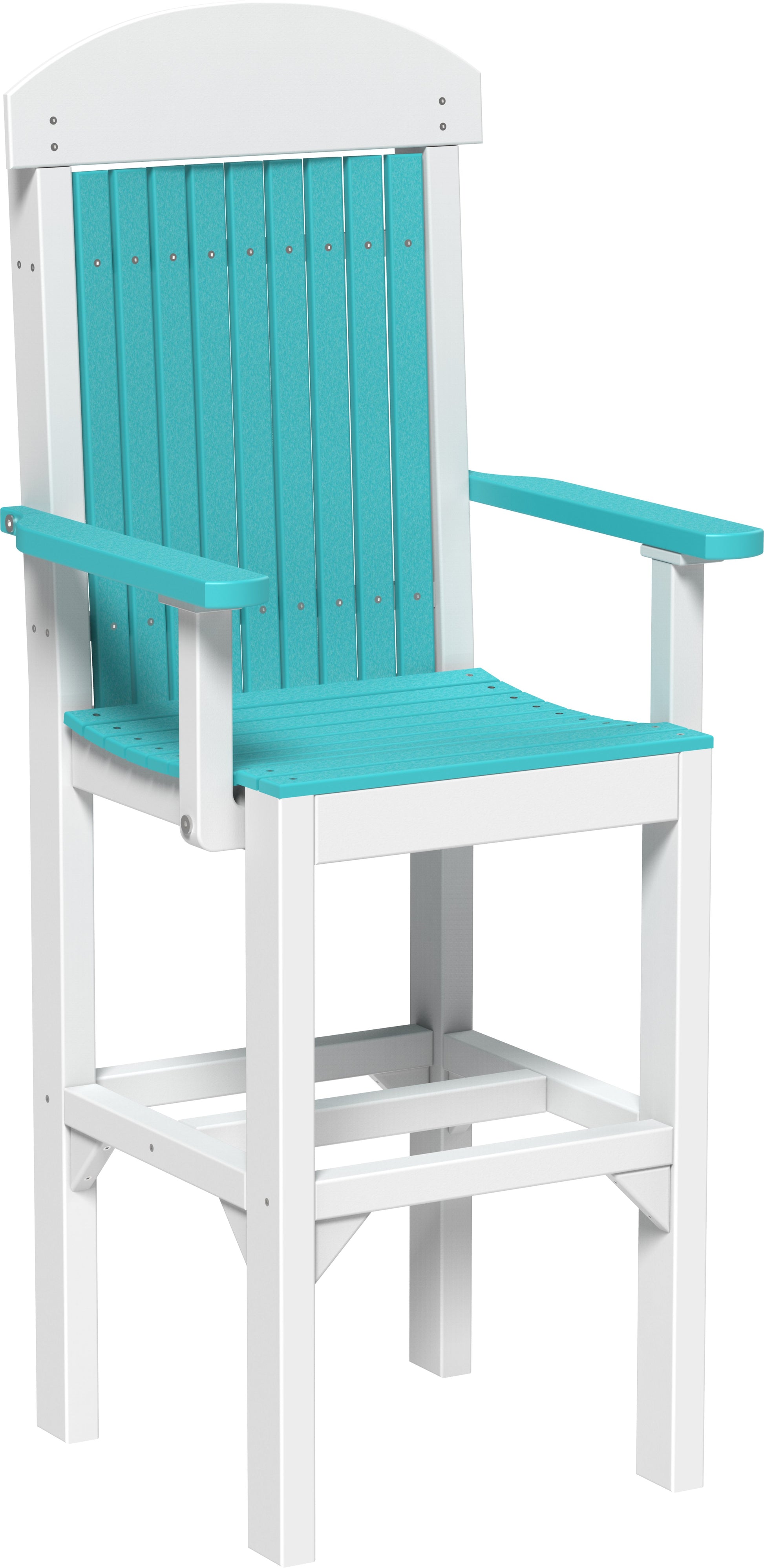 Classic Arm Chair Aruba Blue & White / Bar Height